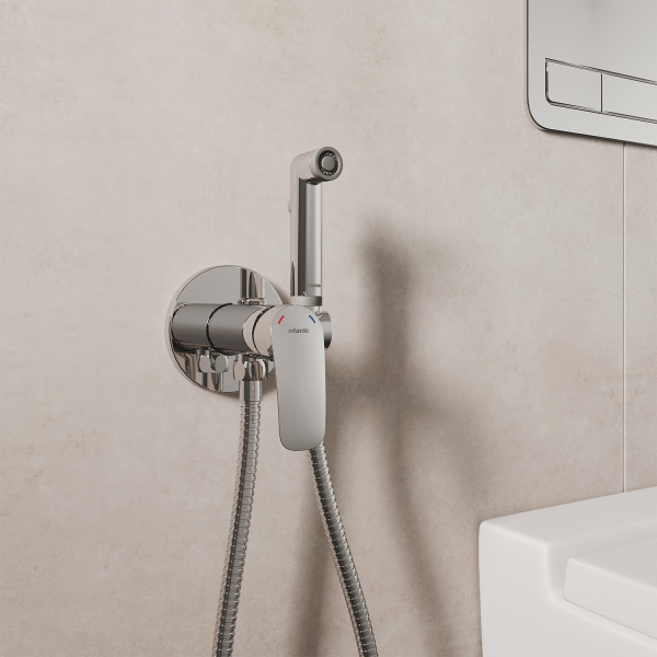 Встраиваемый смеситель для биде с гигиеническим душем Milardo Rora (RORSBR0M08)