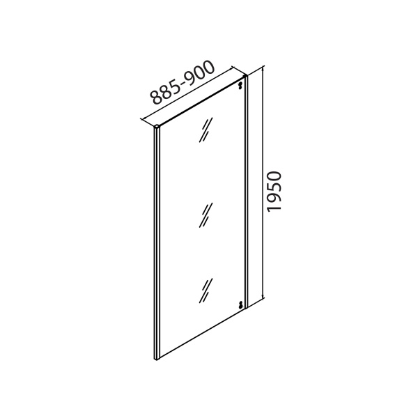 Боковая панель, 90х195, IDDIS Slide (SLI6BS9i23) черная