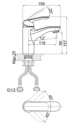 Смеситель для раковины DK Venice.Rialto (DA1062101)