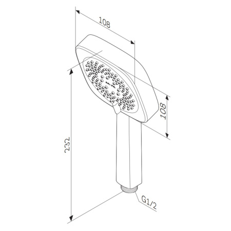 Ручной душ 108 мм Am.Pm Above (F029W000) 3 функции, квадратная
