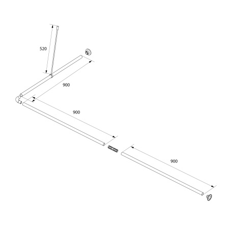 Карниз для ванной комнаты угловой IDDIS (050A200I14) глянцевый хром