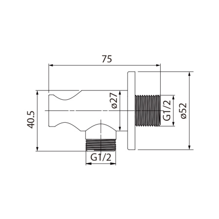 Шланговое подключение с держателем лейки IDDIS (001SB01i62) Шланговое подключение с держателем лейки IDDIS (001SB01i62)