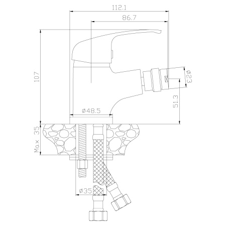 Смеситель для биде ROSSINKA Silvermix Серия Y (Y35-51)