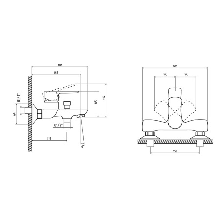 Смеситель для ванны Osgard Amungen (82323)