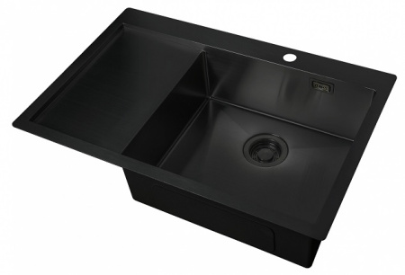 Мойка кухонная 78 см ZORG Light (ZL R 780510-R GRAFIT) правая, графит