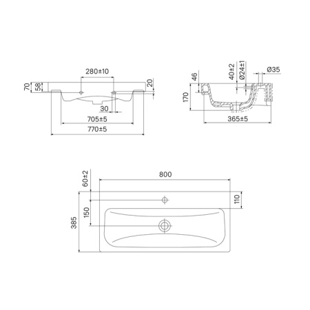 Умывальник мебельный 80 см IDDIS Optima Home (3508000i28), белый