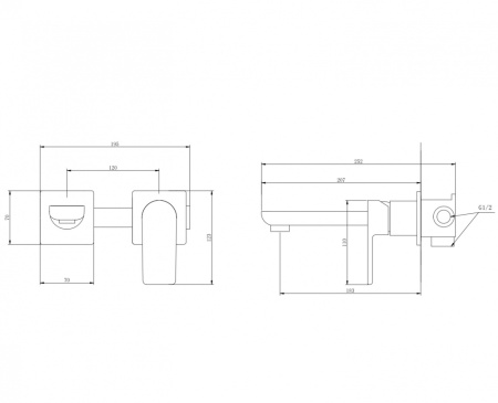 Встраиваемый смеситель для раковины ABBER Weiss Insel (AF8082)
