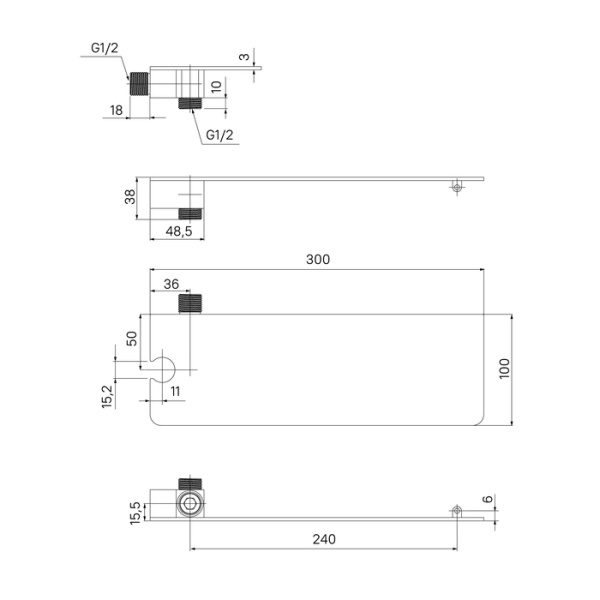 Выход для шланга с держателем для лейки и полкой IDDIS Slide (SLIAB00i62), черный Выход для шланга с держателем для лейки и полкой IDDIS Slide (SLIAB00i62), черный