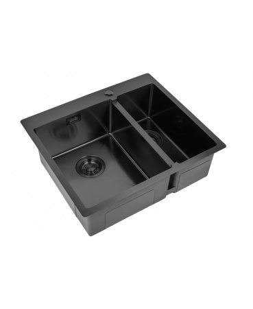 Мойка кухонная 59 см ZORG Light (ZL R 590-2-510-L GRAFIT) левая, графит