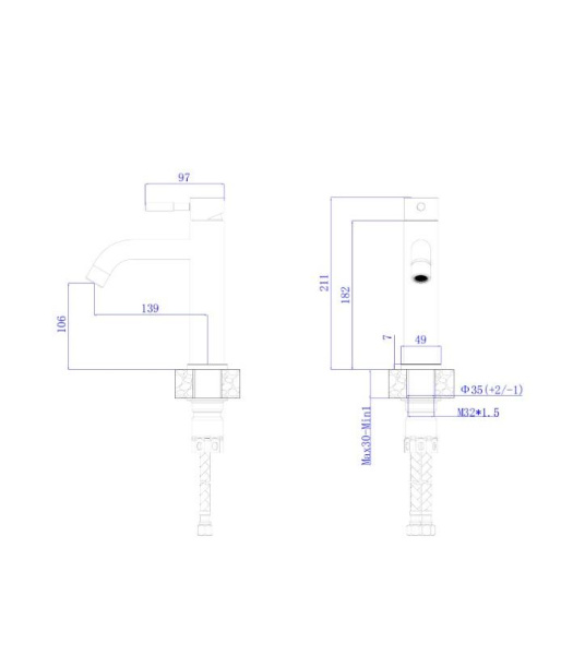 Смеситель для раковины RUSH Melos (SUS1101-11) сатин