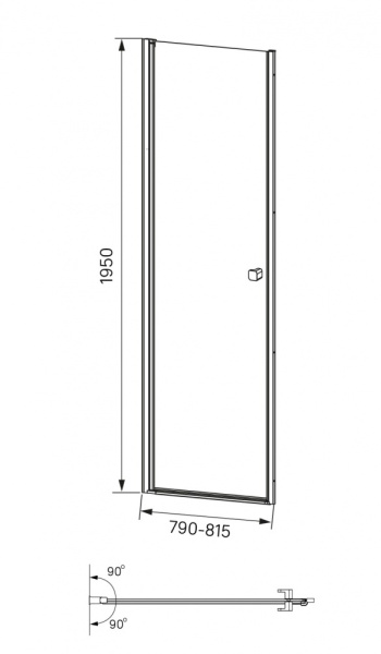 Душевая дверь, 80 x 195 см, IDDIS Ray (RAY6CP8i69), распашная