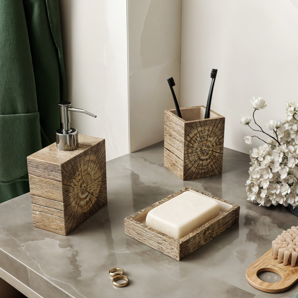 Стакан для зубных щеток WasserKRAFT Schunter (K-28128) под дерево