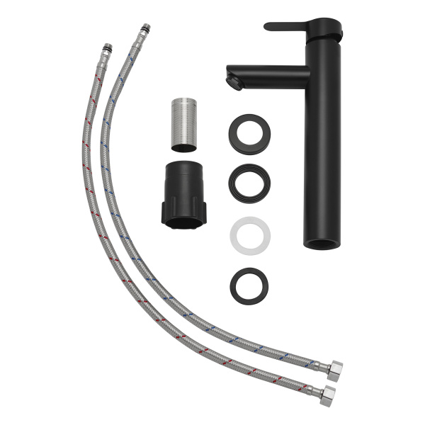 Смеситель для накладной раковины AQUEDUC (345325) с фиксированным изливом, черный