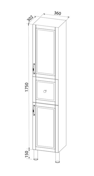 Пенал напольный, 36 см, IDDIS Oxford (OXF36W0i97)