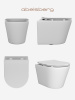 Подвесной безободковый унитаз ABELSBERG Element Ceramic (ELC70701WH) TornadoFlush и ультратонким сиденьем OneClick