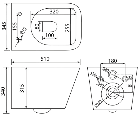 Унитаз подвесной IDDIS Bild (BILRDSEi25), безободковый
