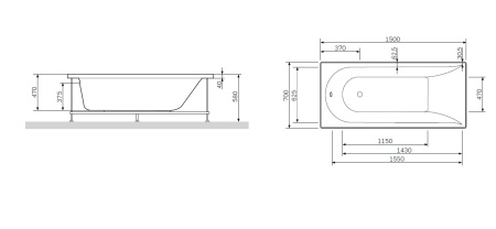 Ванна акриловая150x70 Am.Pm Spirit (W72A-150-070W-A2)