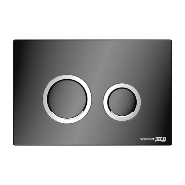 Механическая кнопка смыва WasserKRAFT (PB01) черная глянцевая