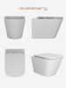 Подвесной безободковый унитаз ABELSBERG Object Ceramic (OBC80901WH) TornadoFlush и ультратонким сиденьем OneClick