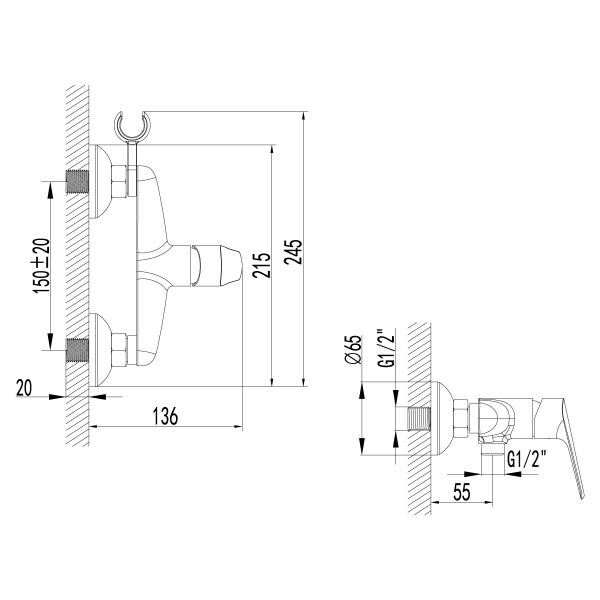 Смеситель  LEMARK Partner LM6559C  для душа