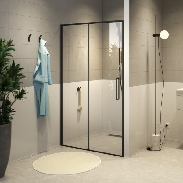 Душевая дверь, 130х195 см, IDDIS Slide (SLI6BS3i69) раздвижная, черная