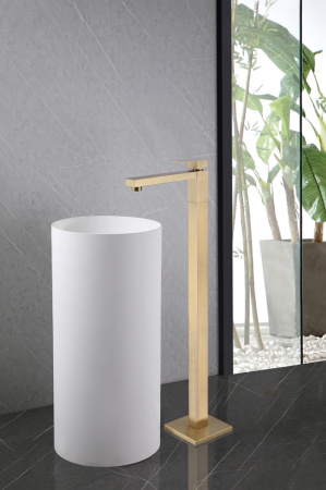 Напольный смеситель для раковины ABBER Wasserfall (AF8640MRG) розовое золото матовое