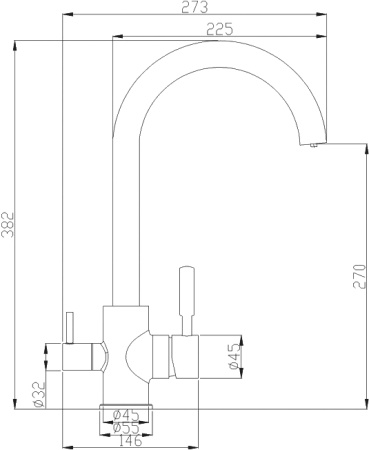 Смеситель для кухни с подключением к фильтру ZORG Steel Hammer (SH 713 SATIN) сатин